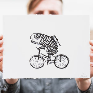 Fish on a Bike (Unframed)